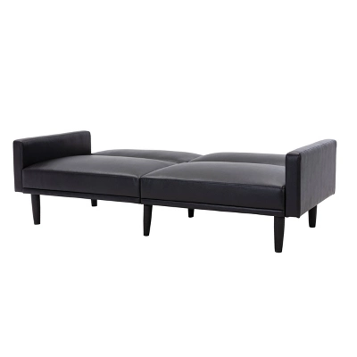 Faux Leather Futon Sofa With Arms Black - Room Essentials⢠- Image 10