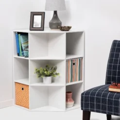 Corner Cube Bookshelf White - Room Essentialsā¢
