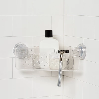 Suction Corner Basket Clear - Room Essentialsā¢