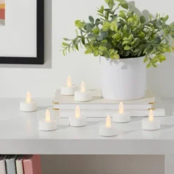 50ct Twist-Flame LED Tealight Candles (White) - Room Essentialsā¢