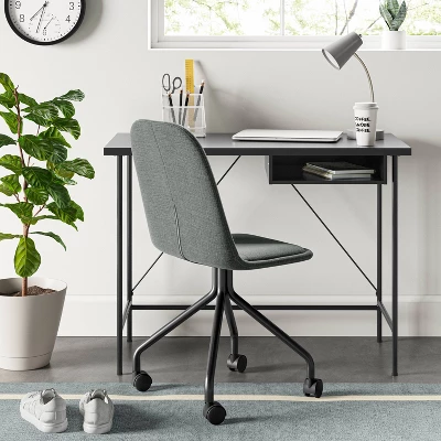 Wood And Metal Writing Desk With Storage - Room Essentialsā¢