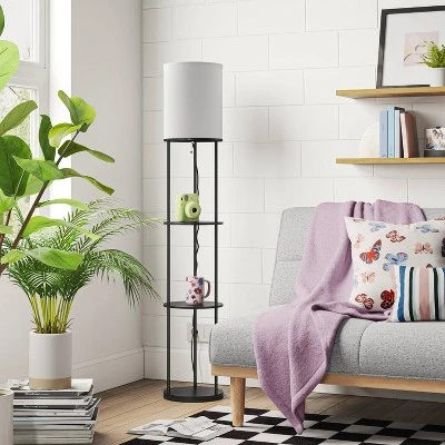 Shelf Floor Lamp Black (Includes LED Light Bulb) - Room Essentials⢠- Image 2