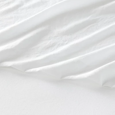 Queen Garment Washed Microfiber Solid Sheet Set White - Room Essentials⢠- Image 2