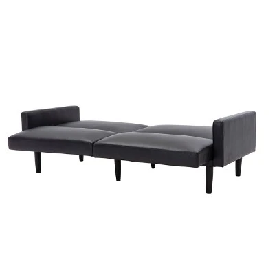 Faux Leather Futon Sofa With Arms Black - Room Essentials⢠- Image 8