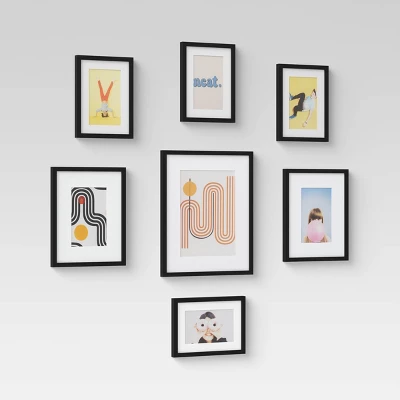 Set Of 7 Gallery Frame Set Black - Room Essentials⢠- Image 2