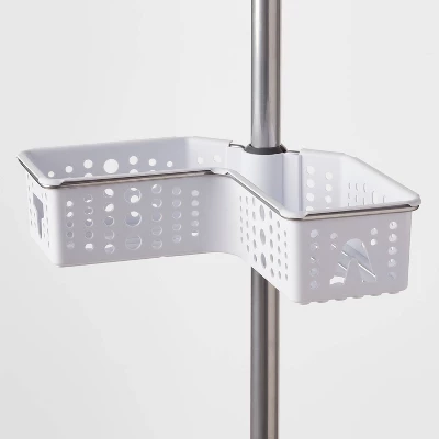 Steel Corner L Shaped Tension Pole Caddy Chrome - Room Essentials⢠- Image 2