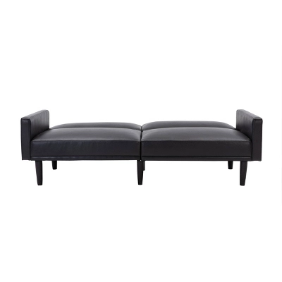 Faux Leather Futon Sofa With Arms Black - Room Essentials⢠- Image 4