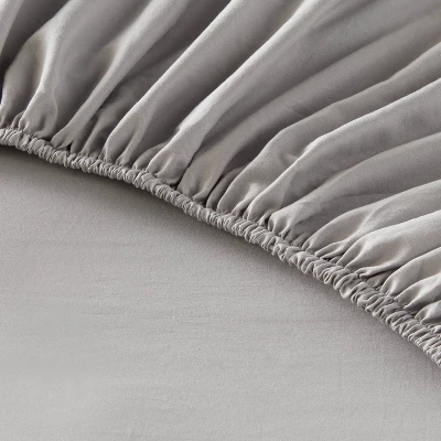 Queen Garment Washed Microfiber Solid Sheet Set Gray - Room Essentials⢠- Image 3