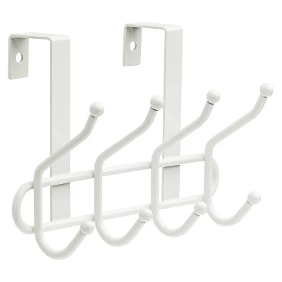 Over The Door Quad Decorative Hook Racks White - Room Essentialsā¢