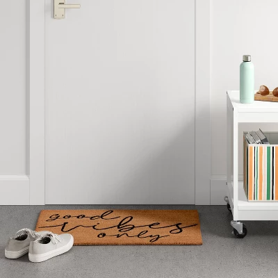1'6"x2'6" 'Good Vibes Only' Doormat Natural/Black - Room Essentialsā¢